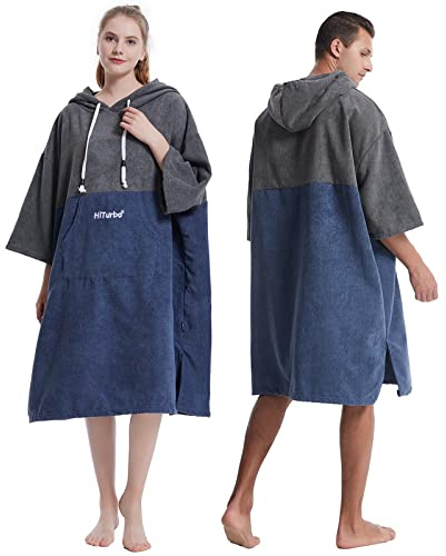 Hiturbo Surf Handtuch Poncho Umziehhilfe - Herren und Damen Changing Robe badeponcho Umkleidehilfe Surfen Strand