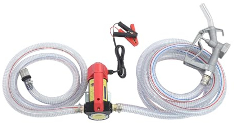 Diesel Transfer Pump 12V Electric Fuel Pump 45LPM High Flow Self Priming Portable Diesel Extractor Pump with Manual Nozzle Hoses Filter for Farm Boat RV Construction