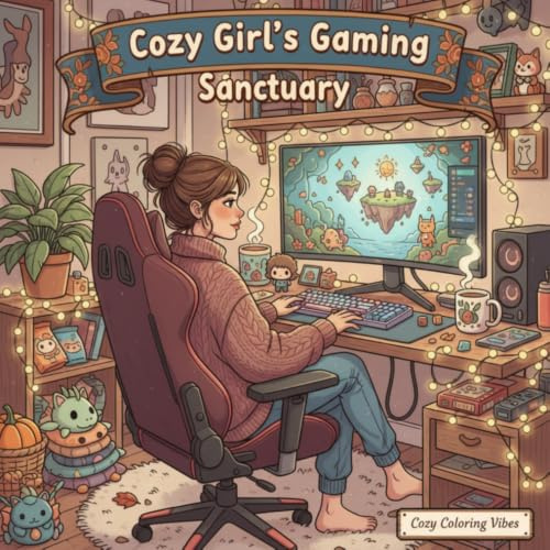 Cozy Girl's Gaming Sanctuary: A Cute Cozy Gaming Coloring Book | Fun Easy Bold Line Designs of Gamer Girl Aesthetic, Cozy Setups, Controllers, ... for Adults & Teens (Cozy Girl Collection)