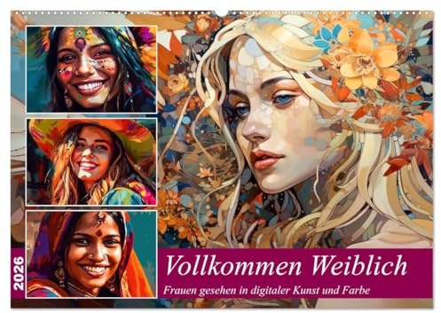 Vollkommen Weiblich (Wandkalender 2026 DIN A2 quer), CALVENDO Monatskalender: Nichts macht das Leben schöner, wie das Lächeln einer Frau (CALVENDO Menschen)