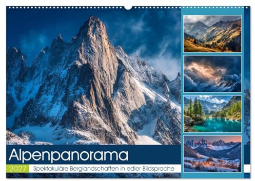 Alpenpanorama (Wandkalender 2027 DIN A2 quer), CALVENDO Monatskalender: Zwölf hochwertige Motive voller Ruhe, Kraft und Weite verwandeln jede Wand in ein Fenster zur Natur. (CALVENDO Natur)