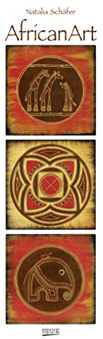 AfricanArt 2020: Kunstkalender mit Triplets in den warmen Farben Afrikas. Wandkalender der Künstlerin Natalia Schäfer im Hochformat: 28,5 x 69 cm, Golddruck.