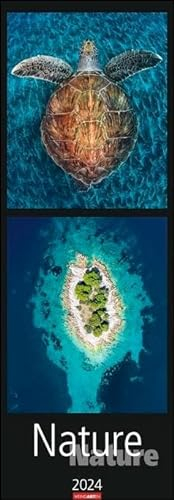 Nature Nature Kalender 2024. Spektakuläre Natur-Fotos harmonisch kombiniert in einem länglichen Kalender. Außergewöhnlicher Wandschmuck für Naturfreunde. Wandkalender 2024 XXL im Format 34 x 98cm.