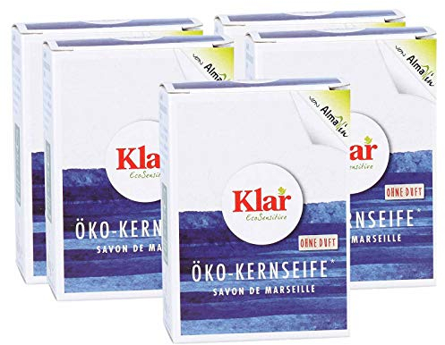 Klar Öko Kernseife ohne Duft, 5 x 100 g, Sparpack