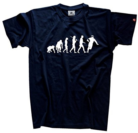 Rugby Rugbyspieler Football Evolution T-Shirt Navy L