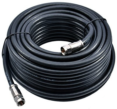 MAST DIGITAL YCAB02F Smedz 15 m RG6 Satellite TV Coax Cable Extension Kit with Fitted Compression F Connectors for Sky HD, Freesat & Virgin - Black
