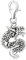 Quiges Charm Pendentif Breloque avec Fermoir Femme Plaqué Argent Dragon Chinois 3D