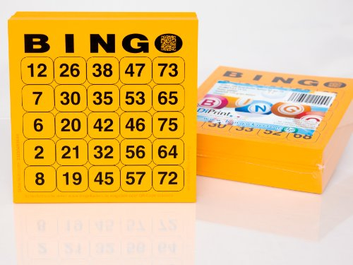 DiPrint 200 Bingokarten für Senioren System 25 aus 75 (Orange)