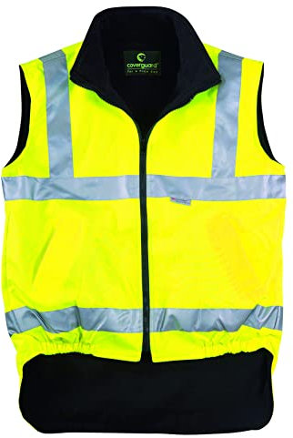 EUROPROTECTION Euro Protection - Offerta Gilet Reversibile Alta visibilità in Poliestere Impermeabile spalmato Poliuretano. 3 Tasche(70500 off) (XXL, Giallo)