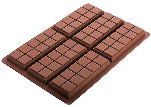Silicone Chocolate Bar Sweet Moulds Candy Jelly Rectangle Baking Silicon Bakeware Shape Soap Wax Flexible Baking Mould (6 Cell 10 Section)