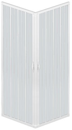 Rollplast BLUN2CONCC28080120 Box Doccia a Soffietto, Dim. 80 x 120 x H 185 cm, in PVC, Lati, Due Ante, con Apertura angolare, Bianco