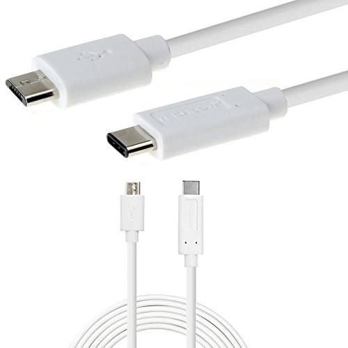 TECHGEAR 2M USB Type C (male) to Micro USB (male) Cable Lead Compatible with Apple, Samsung, Motorola, Xiaomi, Oppo, and more USB Type C Devices - White