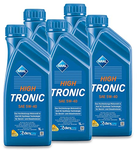 5x 1 L Liter ARAL HighTronic 5W-40 Motoröl