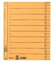 Leitz Trennblatt, A4, durchgef„rbter Karton, gelb, Pack mit 100 Stck