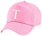 4sold Niños Escuela Bordado Gorra Niños Hat Alphabet A - Z Verde Rosa Claro (T)