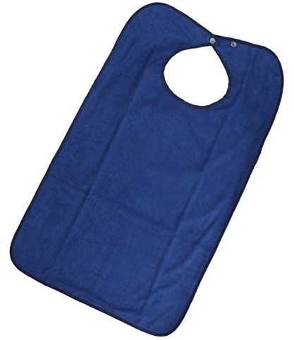 SUPVOX Lätzchen Esslätzchen Essschürze Seniorenlätzchen Doppelschicht Wasserdicht Waschbar für Kinder Erwachsene Ältere Behinderte Speiselatz Esslatz Kleiderschutz (Dunkelblau)