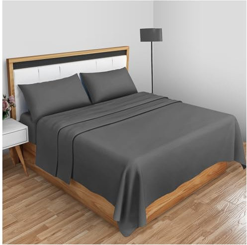 Gaveno Cavailia - Lenzuolo per letto matrimoniale, super morbido, tinta unita, colore: antracite