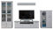 trendteam smart living - Baxter - Wohnwand (2 Vitrinen + TV-Lowboard + Wandboard) - Weiß - (BxHxT) 369 x 196 x 41 cm - Landhausstil - Kratzfest