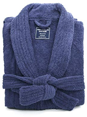 Ramesses Bathrobe Mens,Premium Thick Terry Cloth Bathrobe,Towel Bath robe Long–Staple Combed Men's Cotton Robe(Navy)