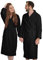 Banzaii Peignoir Éponge 100% Coton avec Capuche - Peignoir pour Homme et Femme - Taille XL Noir