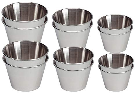 EUROXANTY Darioles | Moules à Crème | Acier INOX | idéal pour des Cannelés, Muffins, Chocolats Accessoires de Pâtisserie | Tailles Assorties | Lot de 12