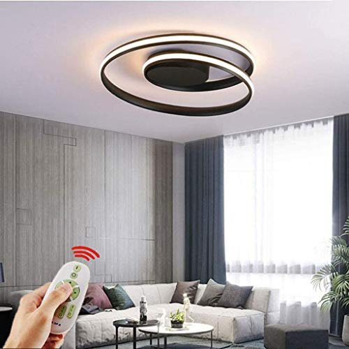 Modern LED Deckenleuchte 35W Ovale Design Esszimmerlampe Rundes Mit Fernbedienung Dimmbar 3000K-6500K Metall Acryl Deckenlampe Wohnzimmer Kinderzimmer Schlafzimmer Küche Lampe Leuchte,Schwarz