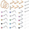 incaton 20G Nose Stud 33Pcs 0.8mm Nose Ring Surgical Steel Nose Piercings CZ Nose Screw Studs Nose Jewellery for Women Men