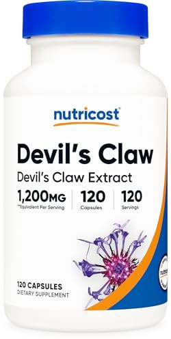 Nutricost Devils Claw Extract 120 Capsules for 120 Servings Per Bottle - Vegetarian, GMO Free and Gluten Free