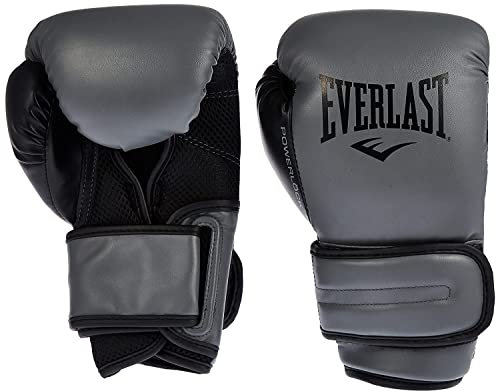 Everlast Powerlock 2R 12oz Boxhandschuhe Anthrazit, für Boxsack, Pratzen & Sparring, mit Turnback-Handgelenkstütze, 4-lagiger Schaum – Original Everlast Ausrüstung