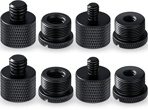 8 Stück Mikrofonstativ Adapter Mikrofon Gewinde Adapter Set 5/8 Buchse auf 3/8 Stecker 3/8 Buchse auf 5/8 Stecker, 5/8 Buchse auf 1/4 Stecker 1/4 Buchse auf 5/8 Stecker Schraubadaptergewinde (Schwarz)