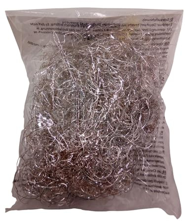 BURI Engelshaar gelockt Lametta Dekoration Weihnachten Tannenbaum Weihnachten 15g TOP, Farbe:Silber