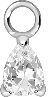 PIERCINGLINE Chirurgenstahl Anhänger für Clicker Piercing-Ringe & Kreolen KRISTALLTROPFEN Ohr Helix Silberfarben
