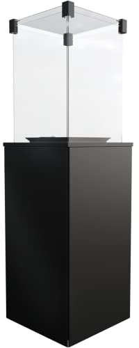 KRATKI Patio Outdoor Moderner Gasheizer 8,2 kW mit Rädern für Gartenterrasse 155 x 46,7 cm Propan G30/50mbar Powered Manual Control Black Panels