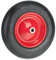Relaxdays Ruota Carriola 3.50-8, Pneumatico in Gomma Piena con Cerchione in Acciaio, Antipanne fino a 100 kg, Nero Rosso