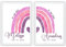 Mountiki® Regenbogen Geburtsposter 2er Set personalisiert | Kinderzimmer Geschwister Bild mit Geburtsdaten | Geschenk zur Geburt | Optional mit Rahmen (Rosarot)