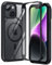 Aunote MagSafe Hülle iPhone 14 - Military Panzerhülle, 360 Grad Komplettschutz, Handyhülle eingebautem 9H Panzerglas Displayschutz, Schutzhülle Ganzkörper Stoßfeste 14 Cover Case, Schwarz