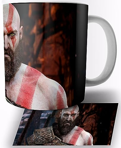 TusRelojes God of War Kratos Taza de Ceramica Blanca 325ml Mug