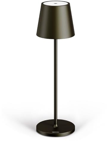 Stilosa Classica 3 - Dimmbare LED Akku-Tischlampe IP54 Indoor & Outdoor - Aufladbar - Warme Lichtfarbe - Designer Tischleuchte mit USB-C Port - Tropisches Schwarz