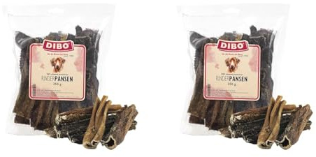 DIBO Rinderpansen, 250g-Beutel, der kleine Naturkau-Snack oder Leckerli für Zwischendurch, Hundefutter, Qualitätskauartikel ohne Chemie von DIBO (Packung mit 2)