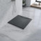 Duschwanne 90x90 cm schwarz flach ebenerdig Steinoptik Anti-Rutsch Zuschneidbar ohne Siphon und Ablaufgarnitur