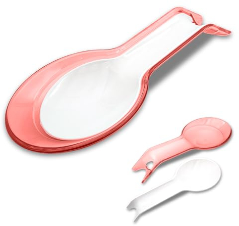 Porte-louche, porte-louche, porte-cuillère, porte-cuillère, pour cuisine, maison, restaurant, ustensiles de cuisine, repose-cuillère double, appuie-cuillère (rouge)