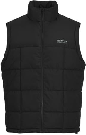 JACK & JONES Men's Jjben Square Body Warmer Vest, Black, M