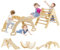 DREAMADE Triangle Escalade Bebe Montessori pour 1+ Ans, Échelle d’Escalade en Bois avec Triangle/Arche/Rampe, Convient pour Enfant à Maternelle, Maison (Naturel)