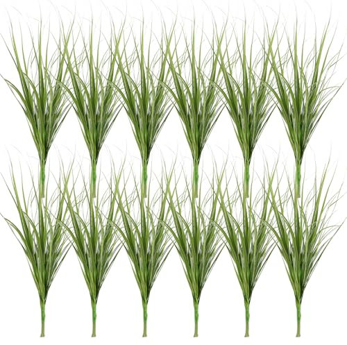 PRETYZOOM 12pcs Faux Plants shrubs Decorate Artificial Grass Simulated Grass Craft Decorative Grass Cattail Grass Plastic Outdoor Lawn Decorations Fake Grass Photography Props