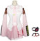 lovtuwr Hatsune Miku Damen Anime Cosplay Kostüm Stirnband Und Dekorative Kopfhörer Rosa Matrosenkleid High School Uniform Halloween Set(Size:2XL,Color:Kleidung)