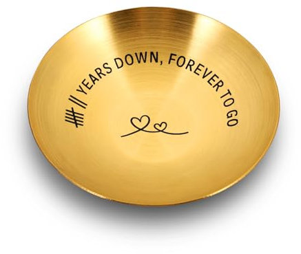 7 Year Anniversary Copper Gift for Him Her - 4'' Ring Holder Dish Jewelry Tray - Best Copper and Wool Gifts for 7th Wedding Anniversary for Wife Husband Men Women