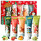 Mini Handcreme Set,Hand Creams Fruchtextrakt Duft Handcreme Hand Moisturising Cream für Frauen Mutter Freundin Frau mit,Handcreme Geschenkset Weihnachten for Dry Hands (chrismas color, 5 * 30g)