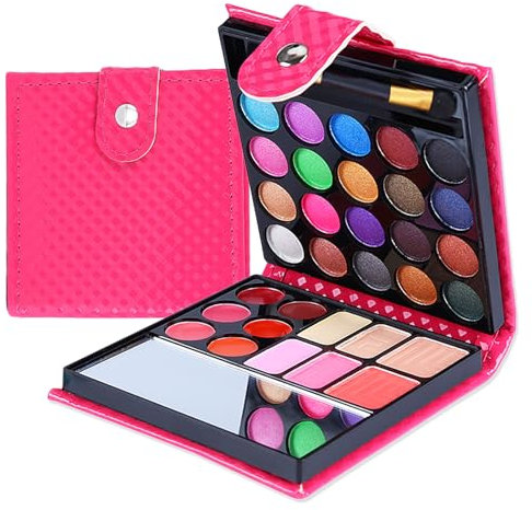 WishesMar 32 Colori Palette Ombretti Palette Occhi Ad Alta Pigmentazione Cosmetico Trucco con Polvere Pressata Blush Fard e Lucidalabbra