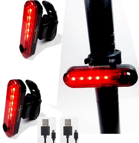LED Luce Bici,2 PACK Luce Posteriore Bici USB Ricaricabile, LED Bicicletta Luce Fanale Posteriore Bici, impermeabile Avvertimento luce posteriore - LED per Bici da Strada e Mountain Bike