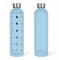 FOCUZ® Motivational Bottle 1 L [Blau] mit motivierender Zeitmarkierung, Trinkflasche 1l, 1 Liter - auslaufsicher, BPA frei, spülmaschinenfest, Kohlensäure geeignet